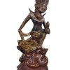 Vintage Thai Dancer Carved Wood Lady Girl Female Figurine Oriental Statue Ornament c1970-80's