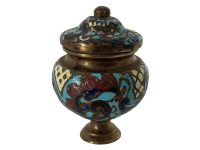 Antique French Enamelled Brass Bronze Powder Medicine Jewellery Jewelry Box Dressing Table Wedding Romantic Gift c1900's