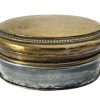 Antique French Brass Metal Small Lidded Medicine Presentation Box Case Jewellery Trinket Dish Pot Pill c1910's