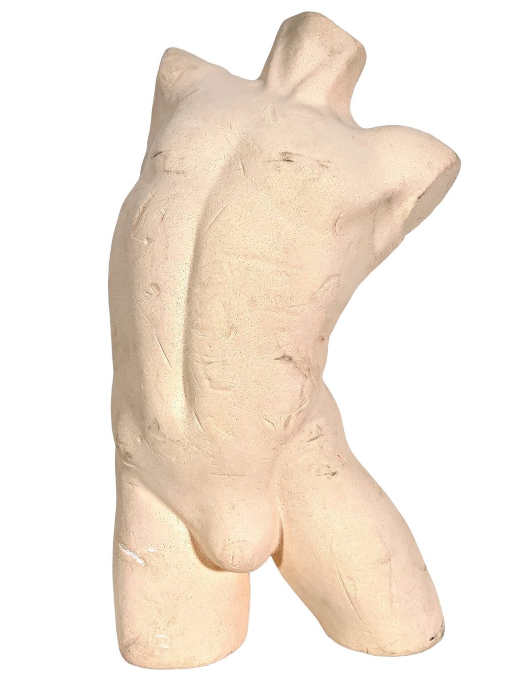 Vintage French Male Torso Mannequin Styrofoam Hard Foam Lifesize Dummy Floor Standing Display circa 1980-90’s