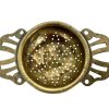 Vintage French Brass Metal Cup Tea Leaf Strainer Sieve circa 1920's