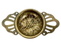 Vintage French Brass Metal Cup Tea Leaf Strainer Sieve circa 1920's