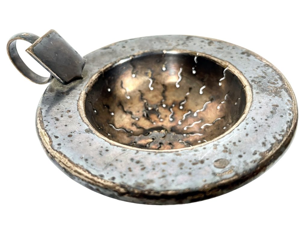 Vintage French Metal Cup Tea Leaf Strainer Sieve circa 1920’s