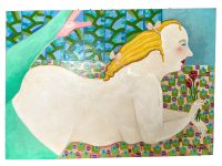 Vintage French Love Yourself Large Blonde Nude Oil On Canvas Painting Wall Decor By K Margaritis circa 2000 Vintage French Love Yourself Large Blonde Nude Oil On Canvas Painting Wall Decor By K Margaritis circa 2000