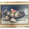 Vintage French Still Life Fruit Pears Framed Oil Painting On Wood Board Signed A Sortais circa 1920-40's