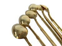 Alternative view of Vintage French Long Cocktail Spoon Set Six 6 Spoons Gold Coloured Plated circa 1970-80's