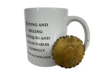 Alternative view of Antique French Ornate Brass Metal Gold Coloured Door Handle Plate Interior Decor Furniture Hardware circa 1910's