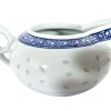 Vintage Chinese Milk Jug Pitcher Creamer White Blue Rice Grain Pattern Asian Ceramic Ornament Serving Time Display circa 1970-80's