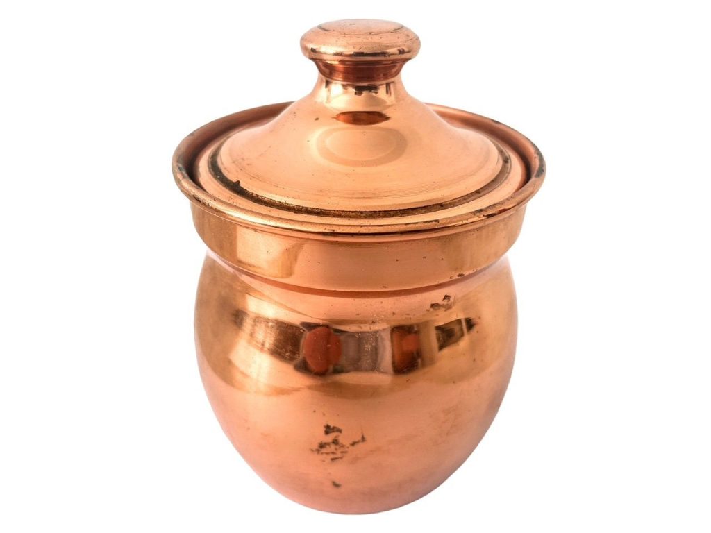 Vintage French Villedieu Copper Lidded Storage Pot Vase Trophy Display circa 1960-70’s