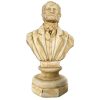 Vintage French Cream White Resin Bust V Hugo Head Small Ornament Figurine Display Gift Writer Author Playwright c1960-70's de France