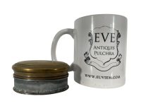 Alternative view of Antique French Brass Metal Small Lidded Medicine Presentation Box Case Jewellery Trinket Dish Pot Pill c1910's