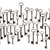 Antique Vintage Keys French Rusty Iron Key Mixed Collection Job Lot Doors Cupboard Drawer Rusty Door Lock c1880-1940's