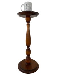 Alternative view of Vintage French Traditional Plant Stand Wooden Brown Display Rest Plinth Seating Plant Pot Side Small Table Tabouret c1980's