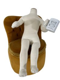 Alternative view of Vintage French Small Cushioned Chair Wooden Mustard Yellow Rest Seating Child Children Cat c1960-70's