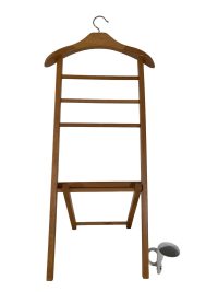 Alternative view of Vintage French Valet Butler Stand Wooden Clothes Hanger Suit Costume Bedroom Hotel Decor Storage B&B DAMAGED c1990-00's