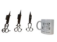 Alternative view of Antique French Candle Wick Scissor Snips Cutters Collection Of Three Present Gift Display circa 1900's