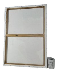 Alternative view of Vintage French Paris Lido Panache Show Bluebell Girls Painting On Canvas Red Orange White Acrylic c1990's