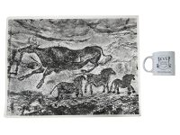 Alternative view of Vintage French Aerial Photo Print Cave Painting Drawing Lascaux Lapie Collection 1 Framing Display Photo c1950's