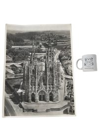 Alternative view of Vintage French Aerial Photo Print L'Epine En Champagne Eglise Church Architecture Lapie Collection 23 Framing Display Photo c1950's