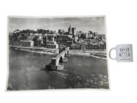 Alternative view of Vintage French Aerial Photo Print Arched Bridge Rhone Valley Architecture Lapie Collection 16 Framing Display Photo Prints c1950's