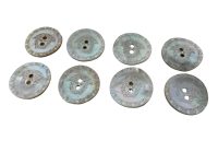 Alternative view of Vintage French Mother Of Pearl Hand Carved Medusa Like Head Bust Button circa 1960-70's