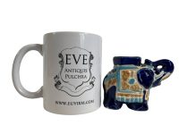 Alternative view of Vintage French Tiny Ceramic Pot Stand Plinth Rest Blue White Vase Pot Support Display c1970-80's