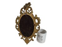 Alternative view of Vintage Italian Small Antique Resin Reproduction Ornate Gold Wall Hanging Glass Mirror Decorative Cloakroom circa 1960-70's