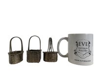 Alternative view of Vintage French Small Woven Metal Decorative Baskets Collection Of Three Ornaments Decor c1970-80's