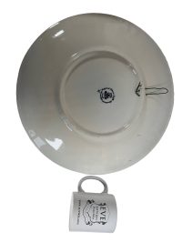 Alternative view of Vintage Dutch Original Blauw Delfts Handmade White Blue Extra Large Dinner Plate Hanging Wall Display Windmill circa 1970-80's