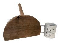 Alternative view of Stool Vintage French Small Milking Stool Wooden Brown Small Chair Stand Display Rest Plinth D Shaped Seat Tabouret c1970-80's