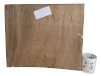 Alternative view of Vintage French River Lake Woodland Painting Acrylic Skyline Bushes Trees Field Scenic Countryside On Wood Board c1970's