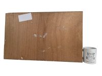 Alternative view of Vintage French Horse Racing Rider Painting Acrylic Skyline Bushes Trees Race Track Scenic Countryside On Wood Board c1970's