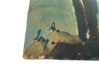Alternative view of Vintage French Moroccan Arabian Woman Carrying Jug "Water Run" Acrylic Painting On Canvas Wall Decor Decoration c1970's
