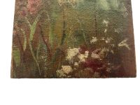 Alternative view of Antique French Small Tiny Wild Flowers "Wild Old Spring" Oil Painting On Wood Board Wall Decor Decoration c1900's