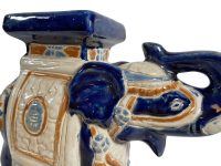 Alternative view of Vintage French Medium Ceramic Pot Stand Plinth Rest Blue White Vase Pot Support Display c1970-80's