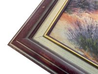 Alternative view of Vintage French Lavender Fields Acrylic Painting On Board circa 1970-80's