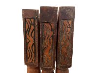 Alternative view of Vintage Medium Large Moroccan Arabian Ornate Wooden Folding Table Tray Legs Support Stand Plinth Dark Wood circa 1970-80's