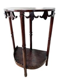 Vintage French Wooden Wood Side Table Stand Plinth Flower Pot Ornament Dark Wood Brown Display circa 1950-60’s