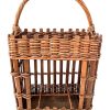 Vintage French Woven Wicker Basket Bottle & Glass Holder Carrier Store Display Shelf Unit Storage Rack Bar Cafe circa 1980-90's