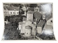 Vintage French Aerial Photo Print Tres-Sainte-Trinite Village Church Architecture Lapie Collection 7 Framing Display Photo c1950's
