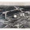 Vintage French Aerial Photo Print Chinon Nuclear Power Plant Architecture Scolatheque Collection 50 Framing Display Photo c1950's