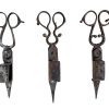 Antique French Candle Wick Scissor Snips Cutters Collection Of Three Present Gift Display circa 1900's