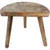 Stool Vintage French Small Milking Stool Wooden Brown Small Chair Stand Display Rest Plinth D Shaped Seat Tabouret c1970-80's