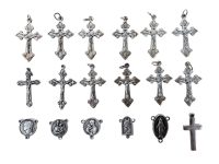 Vintage French Crucifix Mary Saint Christopher Job Lot Medallion Pendant Medal Necklace c1980-90's