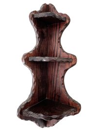 Vintage French Rustic Wooden Wood Stand Corner Shelf Wall Hanging Display Shelfs Storage circa 1970's