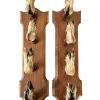 Vintage French Deer Hoof Four Gun Shotgun Rack Hanger Coat Hook Hanger Hooks Hangers Deer Foot Taxidermy circa 1970-80's