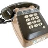 Vintage French Brown Push Button Telephone With Separate Earpiece For Second User circa 1970-80's