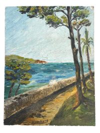 Vintage French Normandy Countryside Seaside Coast “All Sides” Oil Painting On Board Wall Decor Decoration c1960-70’s