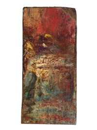 Antique French Small Tiny "Mystery" Oil Painting On Wood Board Wall Decor Decoration c1900's