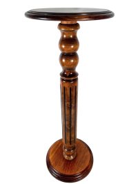 Vintage French Tall Heavy Plant Pot Stand Table Wooden Wood Side Plinth Flower Ornament Display Shelf Prop Tabouret c1970-80's